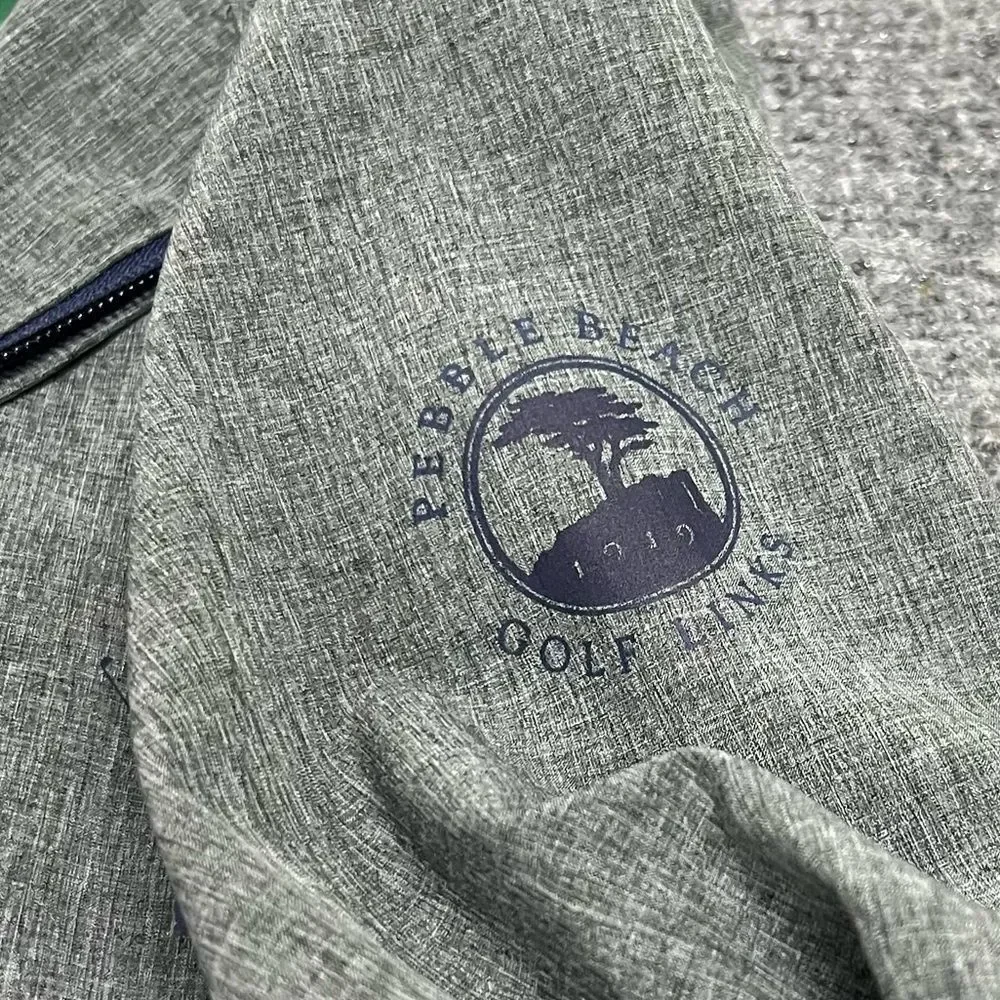 William Murray Golf Pebble Beach Golf Links Jacket XL Gray Full Zip Tartan Lined
